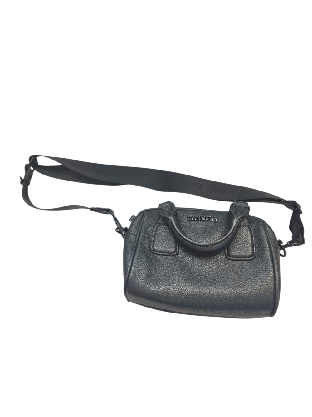 Steve Madden Black Faux Leather Crossbody Satchel Mini Bag